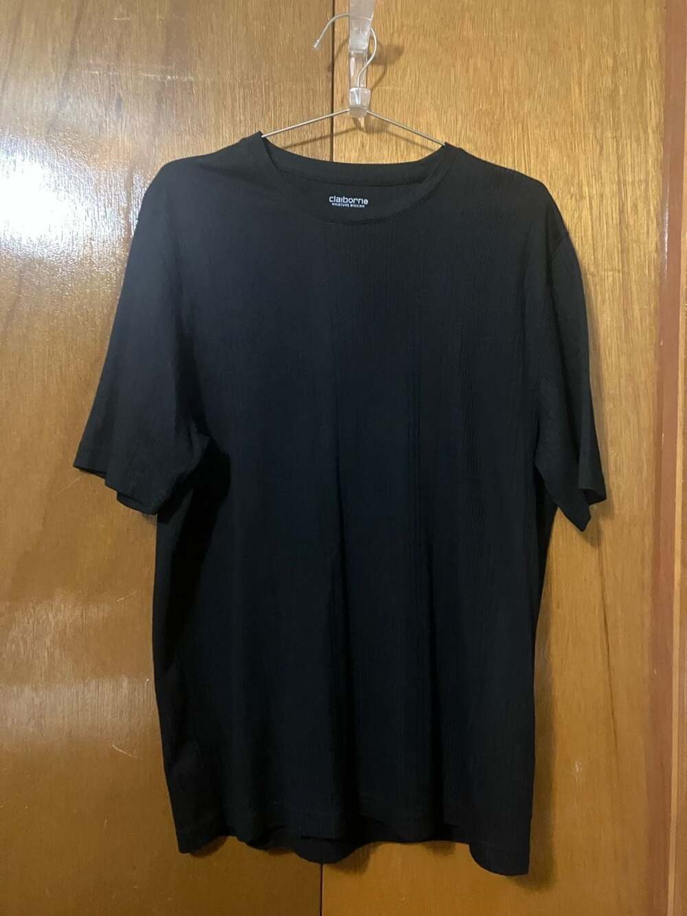 Claiborne Men's Black Moisture Wicking Short Sleeve T-Shirt Size L